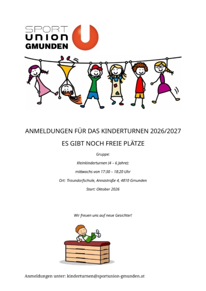 ANMELDUNGEN FÜR DAS KINDERTURNEN 2026