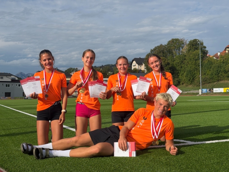 Team „Oranje „ der Sektion Leichtathletik der Sportunion Gmunden glänzt bei Landesmeisterschaften in Ried Foto
